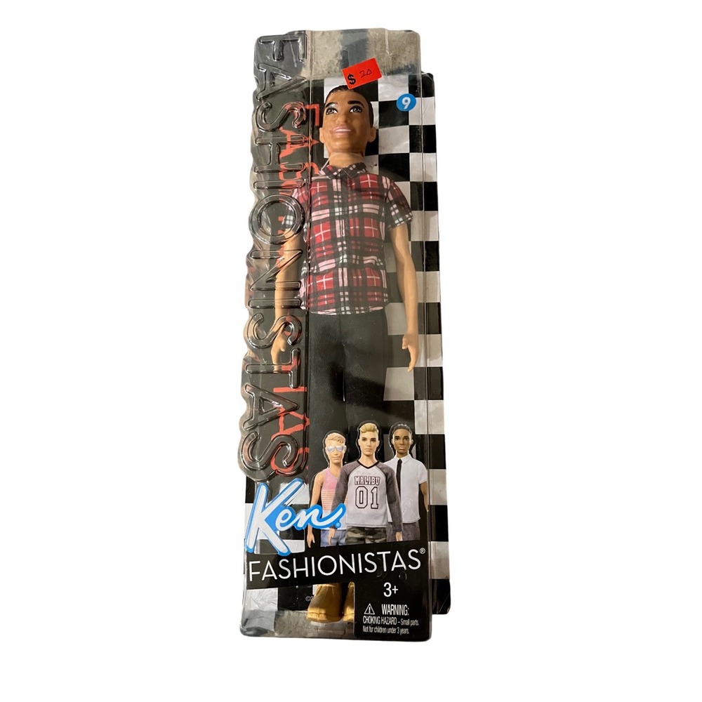 Barbie Ken Fashionistas Doll Red Plaid Shirt Black Pants New In Box